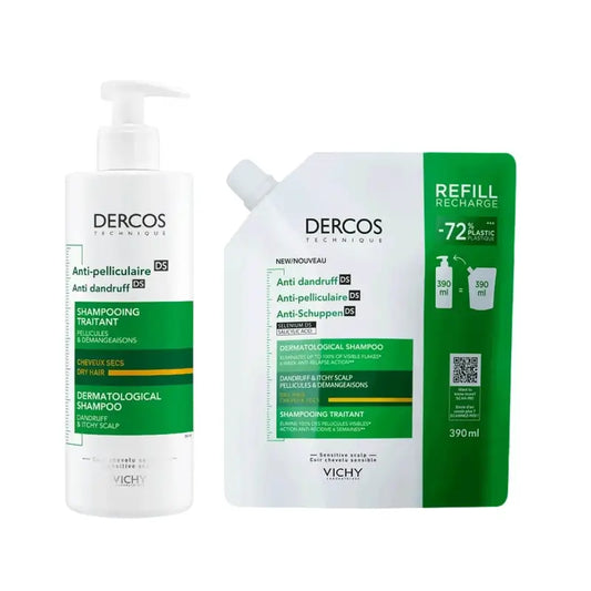 Vichy Dercos Shampoo antiforfora per capelli secchi 400ml + ricarica 400ml