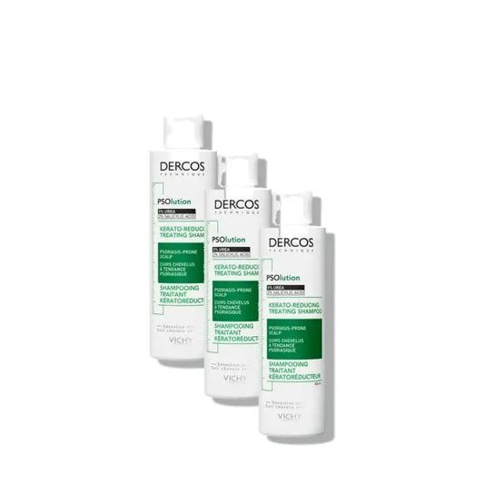 Vichy Dercos Psolution Shampoo antiforfora e antiprurito, confezione da 3