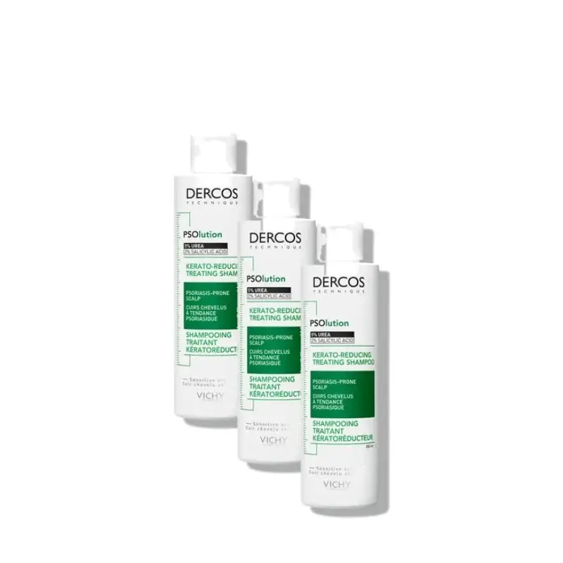 Vichy Dercos Psolution Shampoo antiforfora e antiprurito, confezione da 3