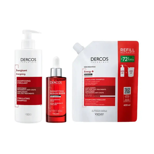 Vichy Dercos Regen Serum 90 Ml + Dercos Energy+ Shampoo 400 Ml + Ricarica 400 Ml