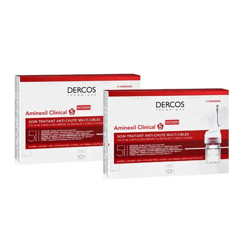 Vichy Dercos Technique Aminexil Clinical 5 Donna (21 fiale), confezione da 2