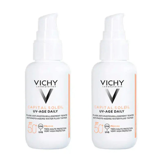 Vichy Duplo Uv-Age Quotidiano Con Acqua Fluida Colorata Spf 50+ , 2X40 Ml