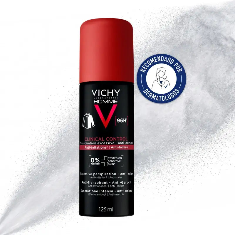 Vichy Homme Clinical Control 96h Deodorante antitraspirante spray, 125 ml
