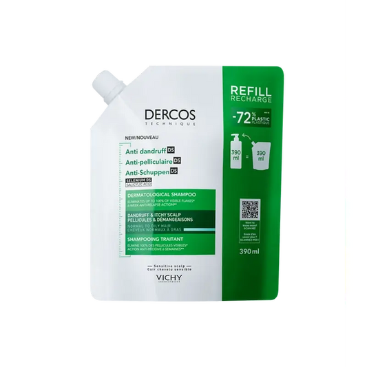 Vichy Dercos Technique Ecorefill Shampoo Antiforfora Grassa, 390 ml