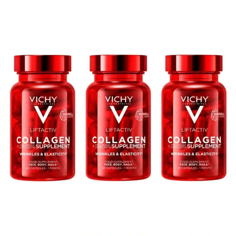 Vichy Liftactiv Collagene Anti-Età con Vitamine e Minerali, 3X60 Capsule