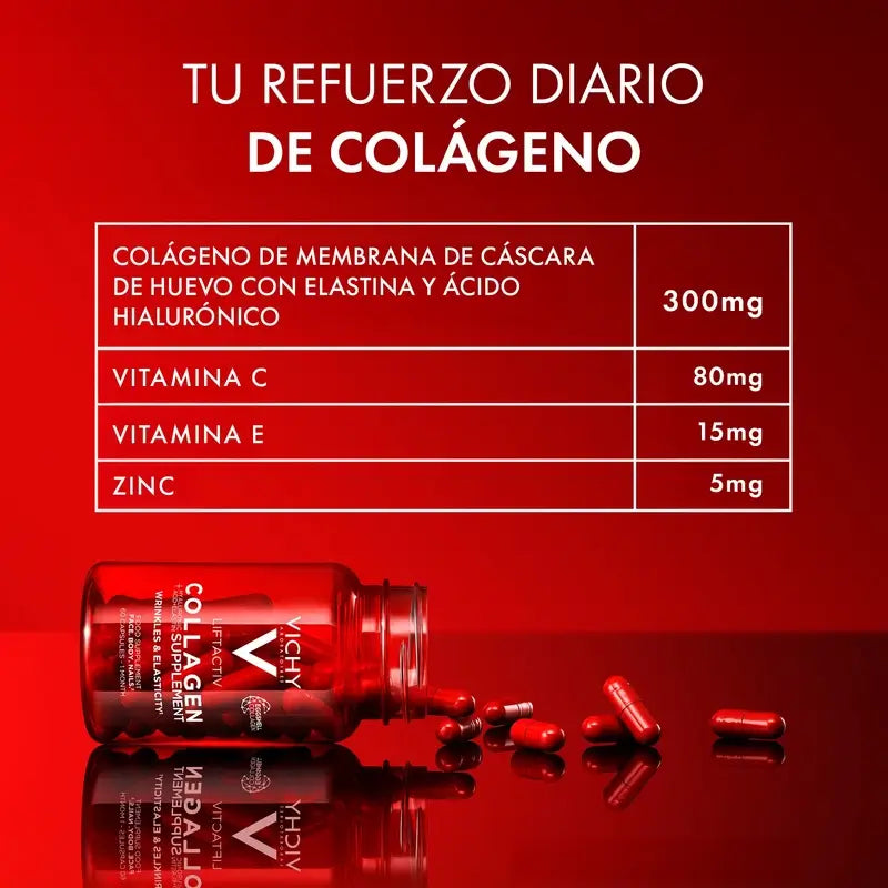 Vichy Liftactiv Collagene Anti-Età con Vitamine e Minerali, 60 Capsule