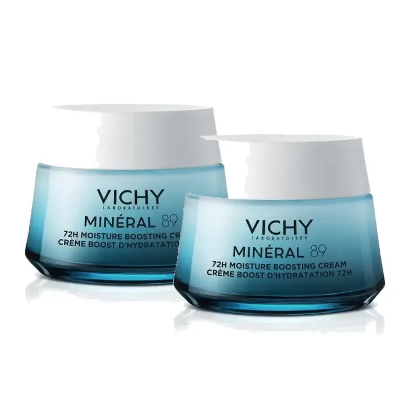 Vichy Minéral 89 Crema idratante 72 ore leggera, 50 ml, confezione da 2
