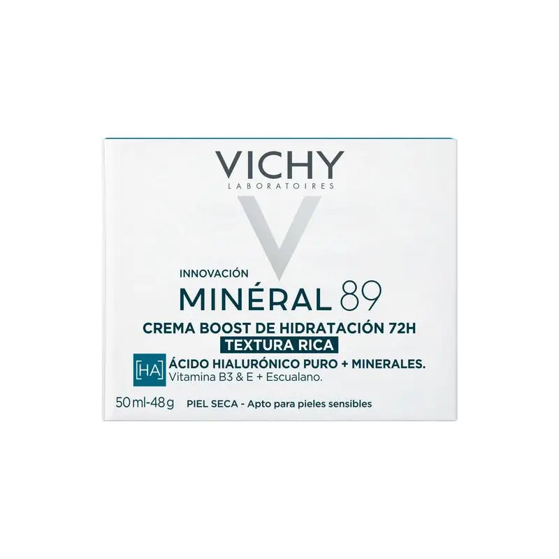 Vichy Minéral 89 Crema Idratante Ricca 72H, 50 ml