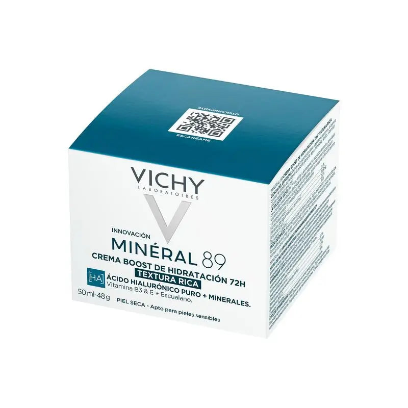 Vichy Minéral 89 Crema Idratante Ricca 72H, 50 ml