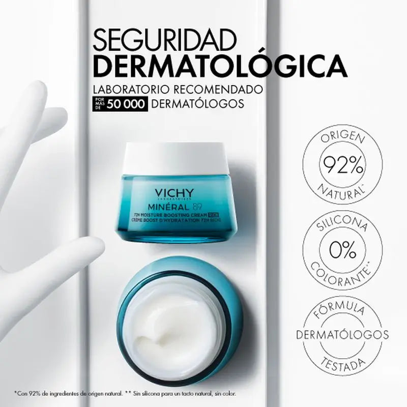 Vichy Minéral 89 Crema Idratante Ricca 72H, 50 ml