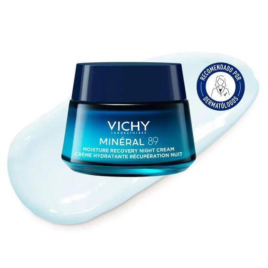 Vichy Mineral 89 Crema Idratante Recupero Notte con Melatonina, 50 ml