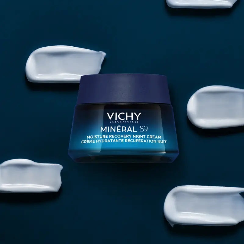 Vichy Mineral 89 Crema Idratante Recupero Notte con Melatonina, 50 ml