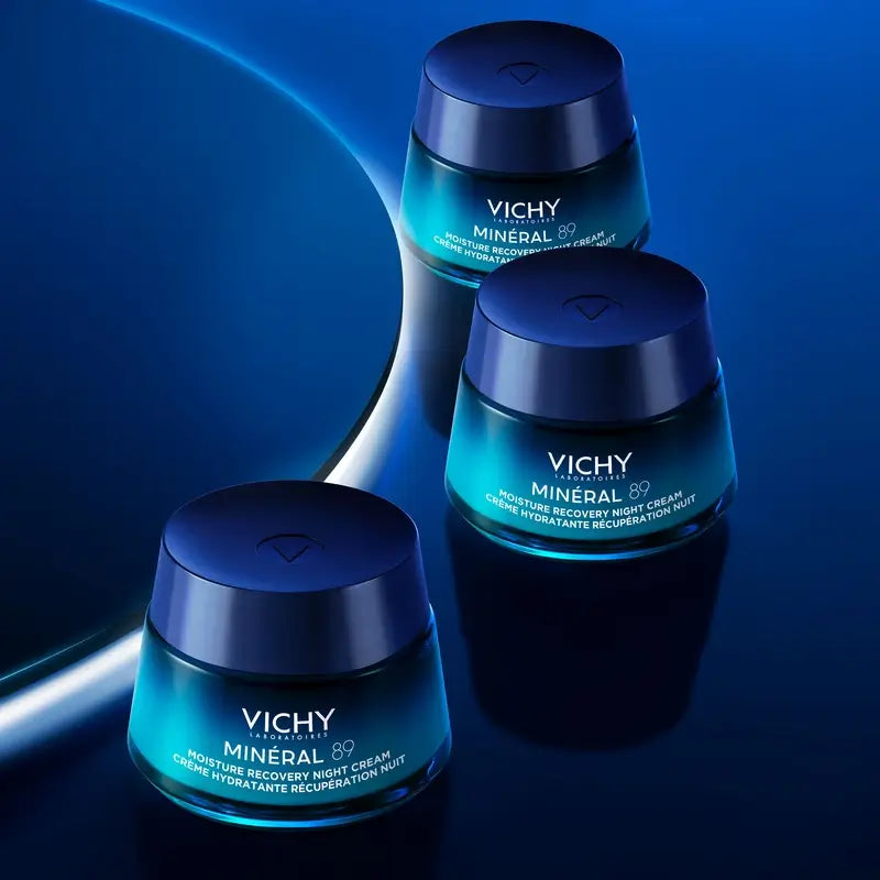 Vichy Mineral 89 Crema Idratante Recupero Notte con Melatonina, 50 ml