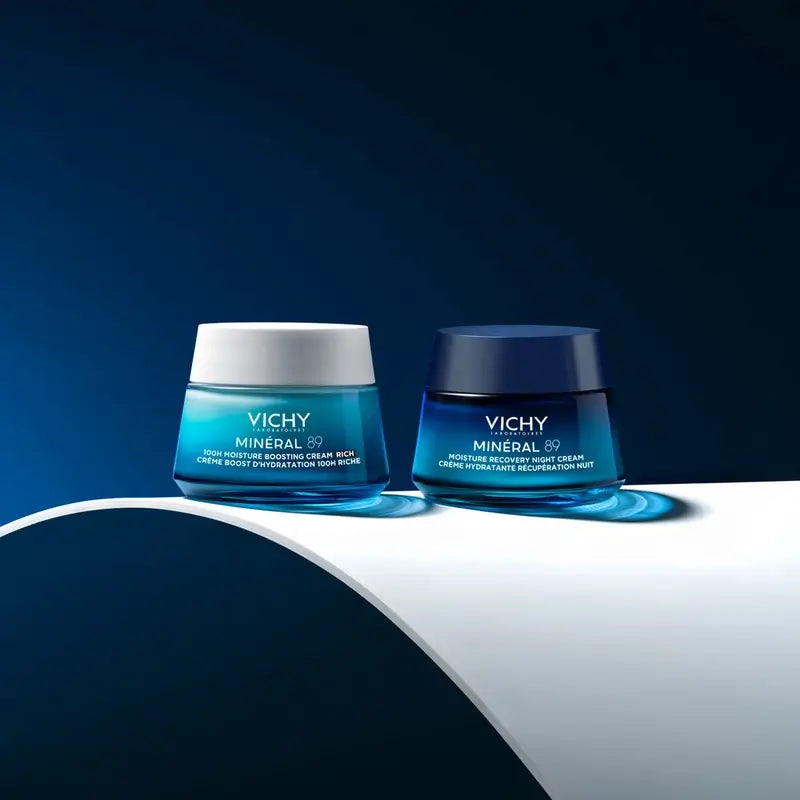Vichy Mineral 89 Crema Idratante Recupero Notte con Melatonina, 50 ml