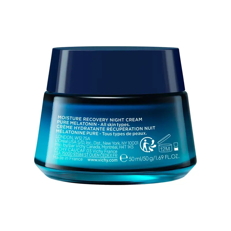 Vichy Mineral 89 Crema Idratante Recupero Notte con Melatonina, 50 ml