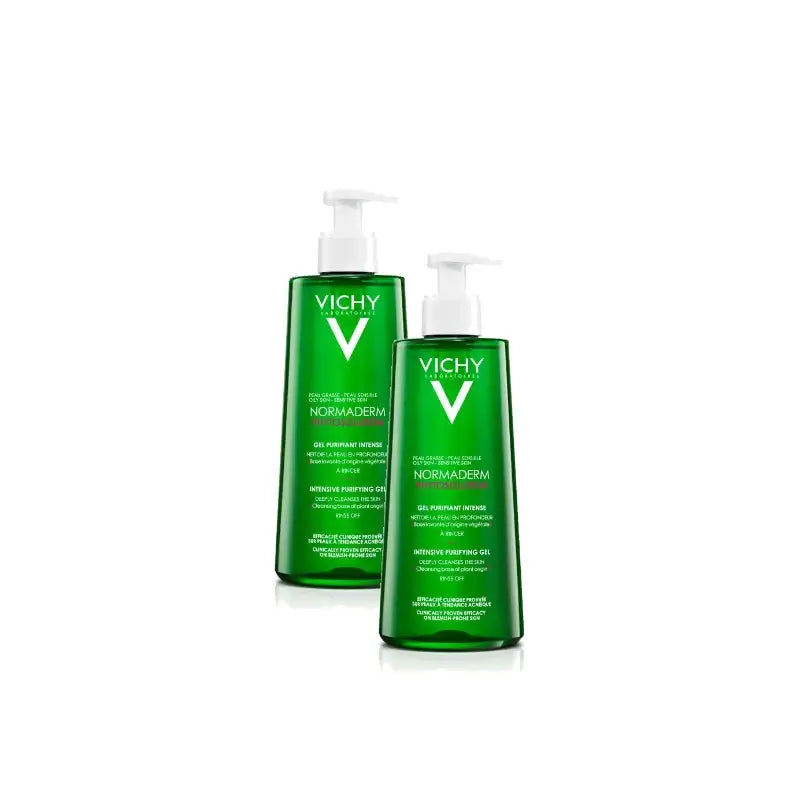 Vichy Normaderm Phytosolution Gel Detergente Purificante all'Acido Salicilico 400 ml, confezione da 2
