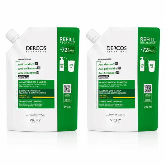 Confezione Vichy Dercos Ecorefill Energy+ Shampoo, 400 Ml, x2