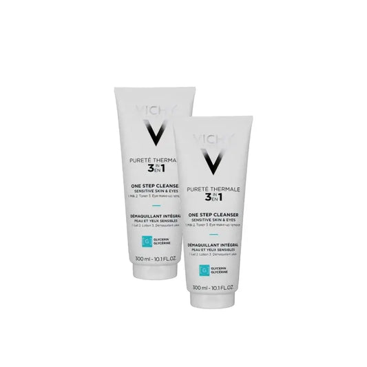 Vichy Pureté Thermale Struccante completo 3 in 1 300 ml, confezione da 2