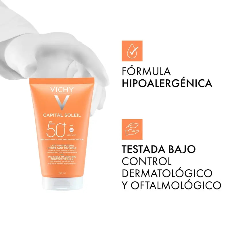 Vichy Solar Capital Soleil Latte solare idratante Spf 50+ , 150 ml