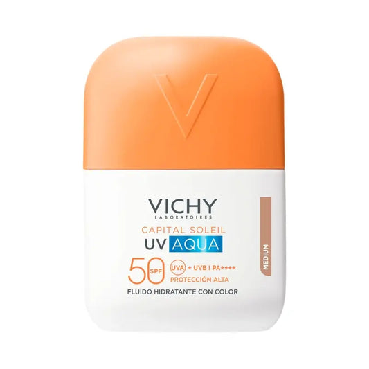 Vichy Solar Uv Aqua Fluido Idratante Spf50 Tonalità Media, 50 ml