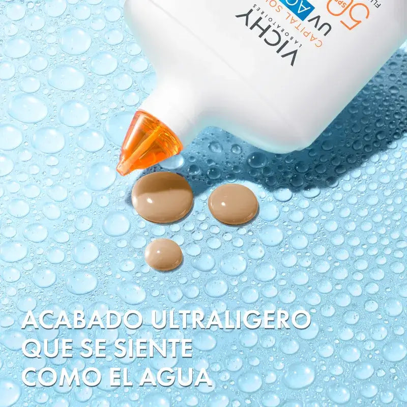 Vichy Solar Uv Aqua Fluido Idratante Spf50 Tonalità Media, 50 ml