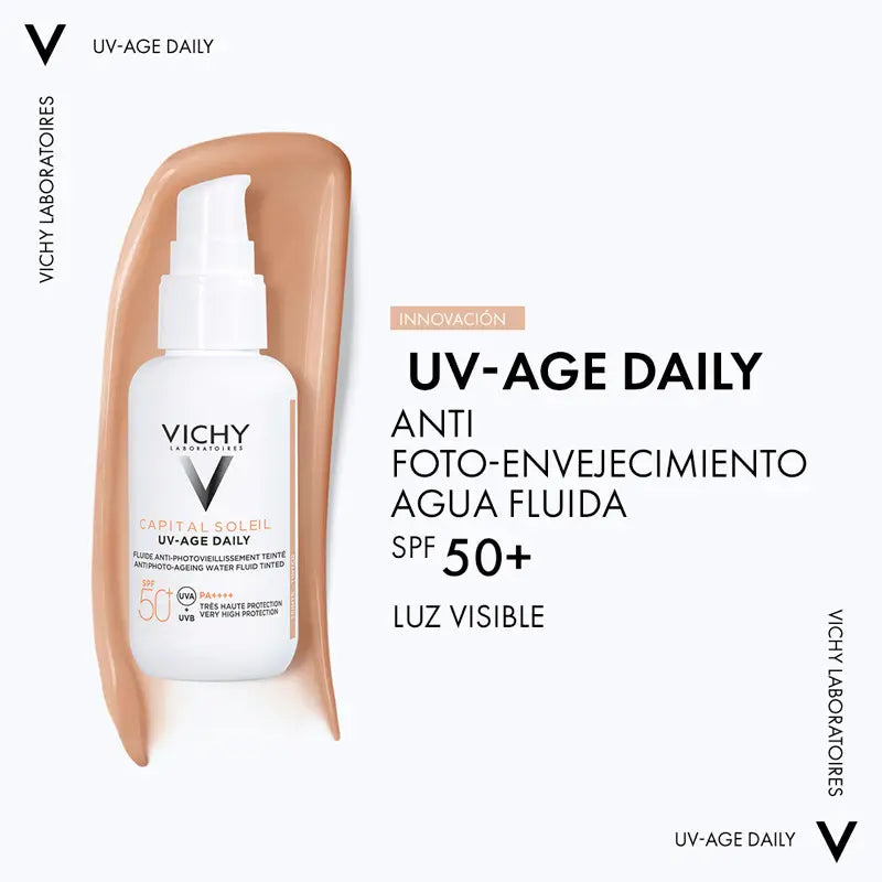 Vichy Capital Soleil UV Age Acqua Fluida Quotidiana Colore Chiaro SPF50, 40ml