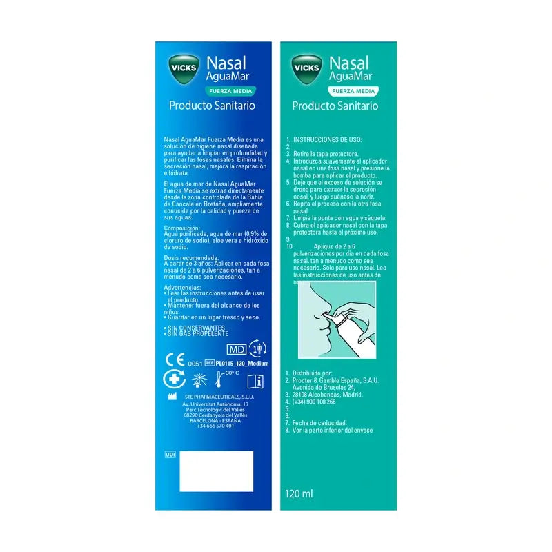 Vicks Spray Nasale Media Forza , 120 ml