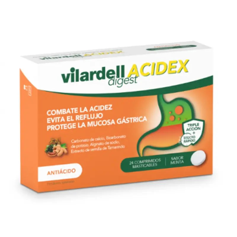 Vilardell Digest Acidex Masticabili al gusto di menta, 24 unità