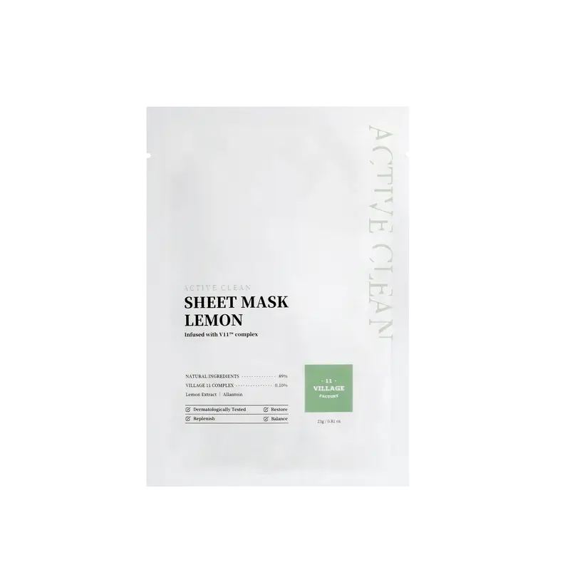 Villaggio 11 Factory Active Clean Sheet Maschera al limone, 23 grammi