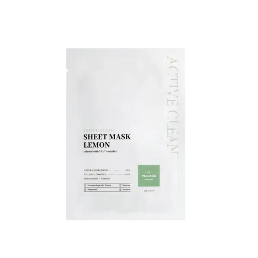 Villaggio 11 Factory Active Clean Sheet Maschera al limone, 23 grammi