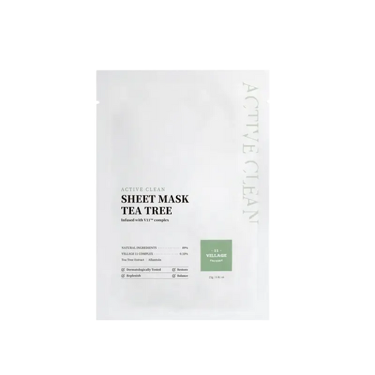 Village 11 Factory Active Clean Sheet Maschera all'albero del tè, 23 g