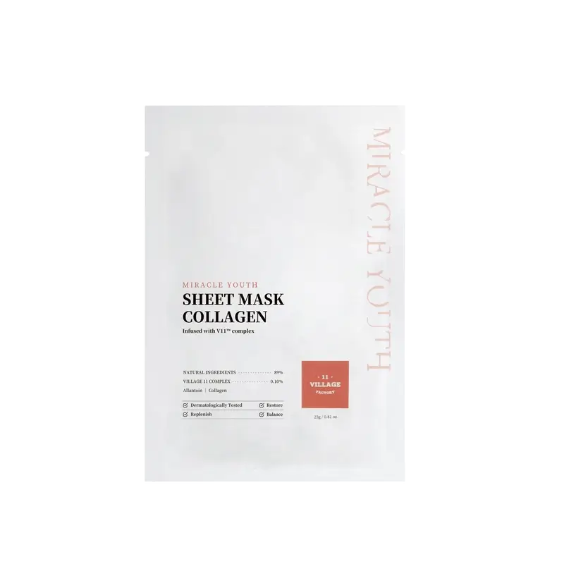 Villaggio 11 Factory Miracle Youth Sheet Maschera al collagene, 23 grammi
