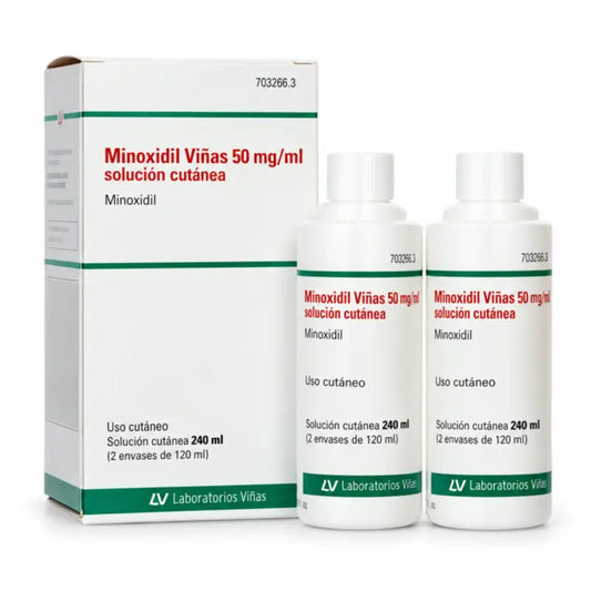 Minoxidil Viñas 50 Mg/ml Minoxidil Soluzione Cutanea 2 Flaconi da 120 ml