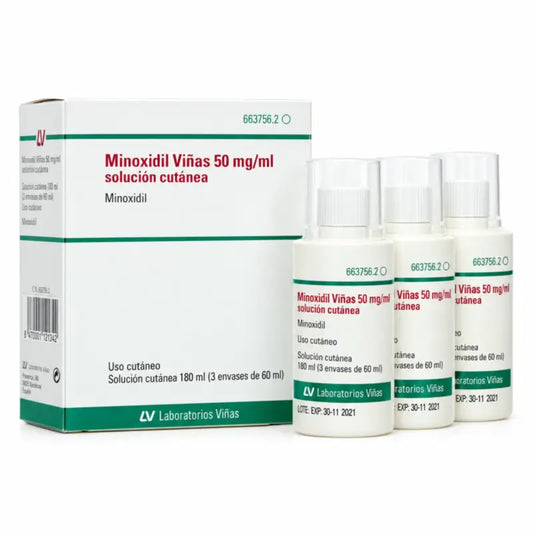 Minoxidil Viñas 50 Mg/ml Soluzione Cutanea 3 Flaconi 60 ml