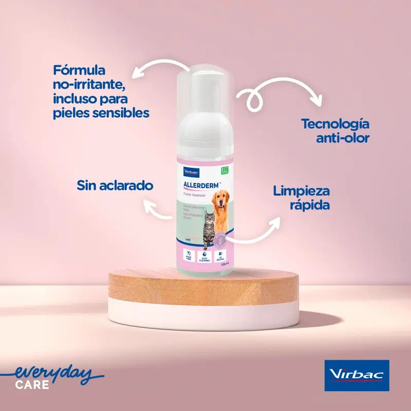 Virbac Allerderm Schiuma detergente senza risciacquo, 100 ml