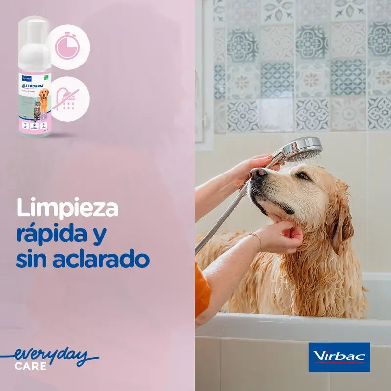 Virbac Allerderm Schiuma detergente senza risciacquo, 100 ml