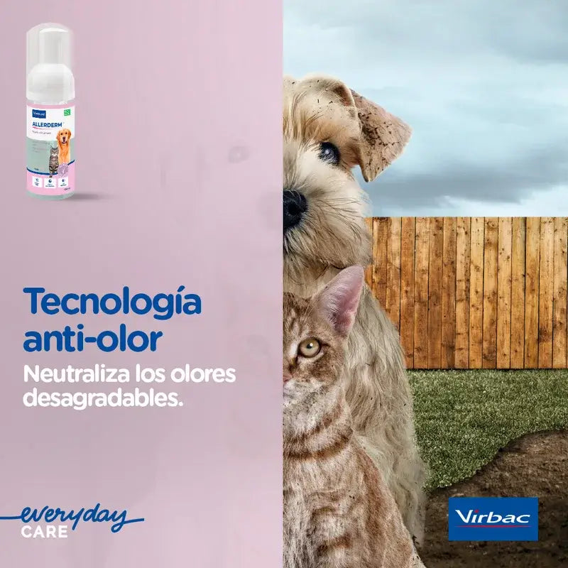 Virbac Allerderm Schiuma detergente senza risciacquo, 100 ml