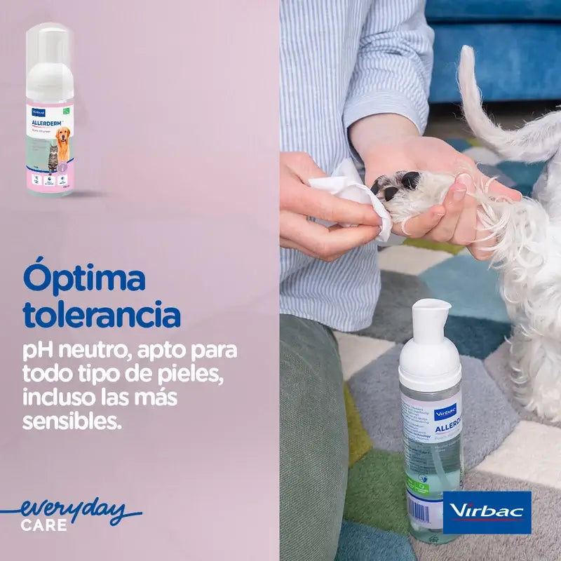 Virbac Allerderm Schiuma detergente senza risciacquo, 100 ml