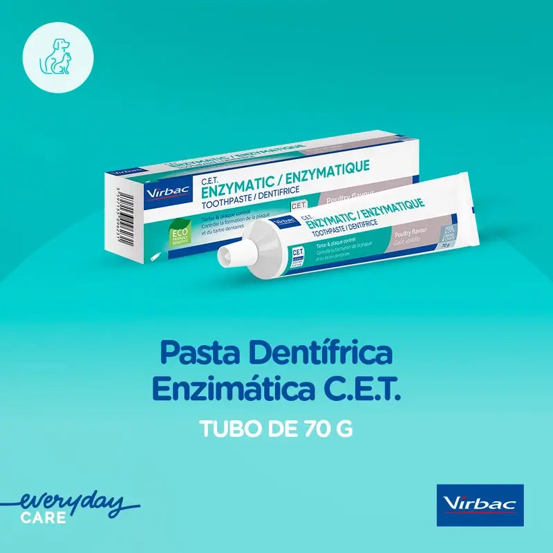 Virbac Cet Kit Spazzola + Dentifricio Enzimatico 70 gr Per animali domestici