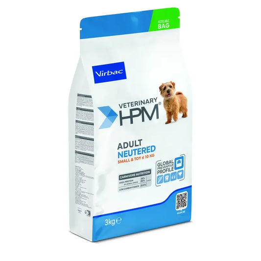 Virbac Hpm Adult Dog Neutered Small & Toy 3kg, cibo per cani