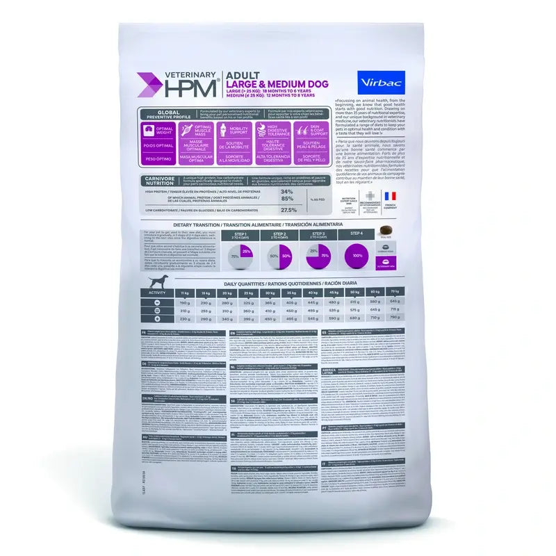 Virbac Hpm Adult Large & Medium 7 Kg Cibo per cani, cibo per cani per cani