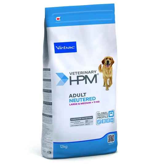 Virbac Hpm Adult Neutered Dogs Large & Medium 12Kg cibo per cani, cibo per cani