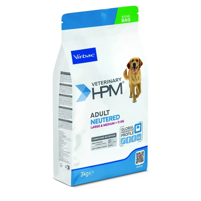 Virbac Hpm Canine Adult Neutered Large Medium Neutered 3Kg, cibo per cani