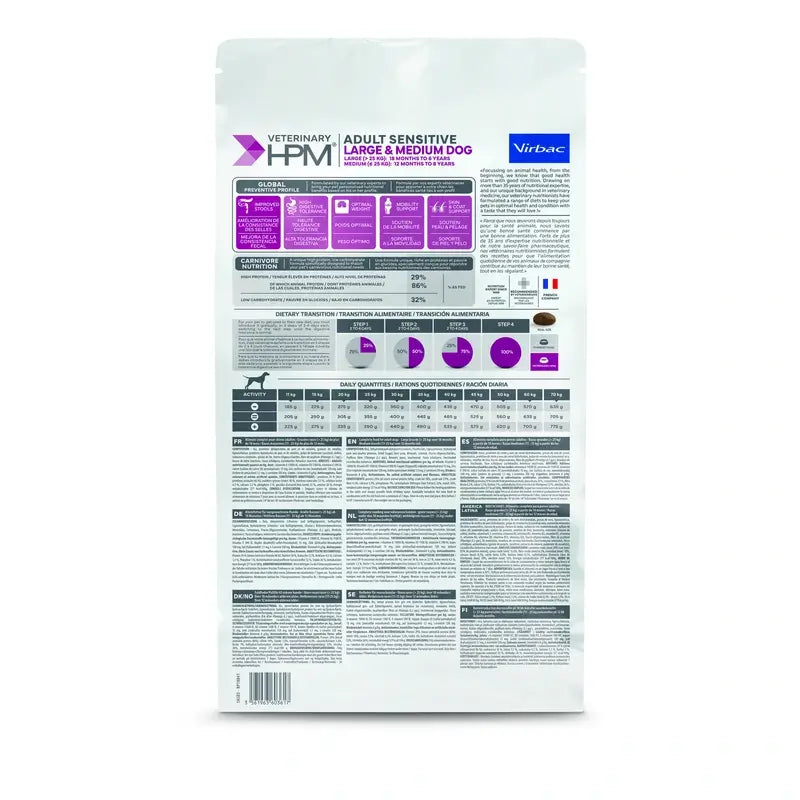 Virbac Hpm Canine Sensitive Digest Large Med. 3Kg, cibo per cani