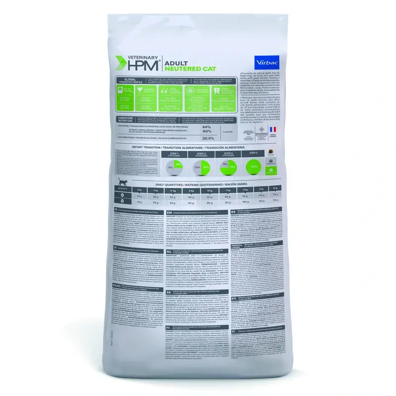 Virbac Hpm Feline Adult Neutered 12Kg, cibo per gatti