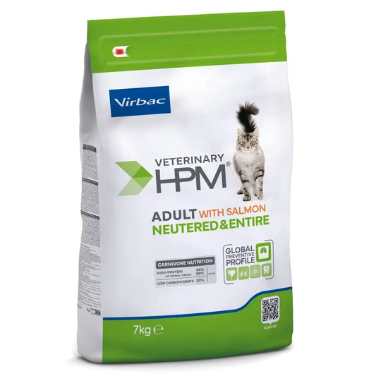Virbac Hmp Adult Salmon Neutered & Entire Cat Food 7 Kg, cibo per gatti