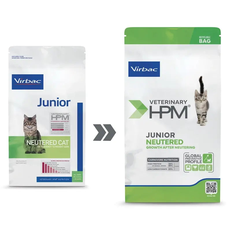 Virbac Hpm Junior Cibo sterilizzato per gatti 3 Kg, cibo per gatti
