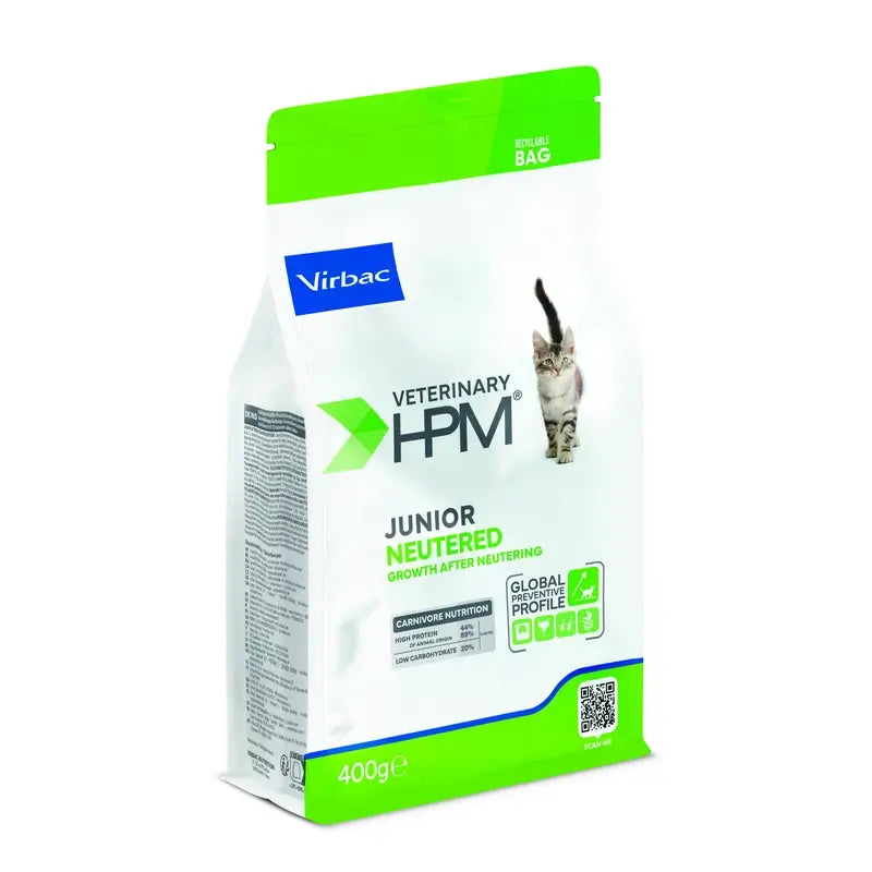 Virbac Hpm Feline Junior Neutered 400 g, cibo per gatti