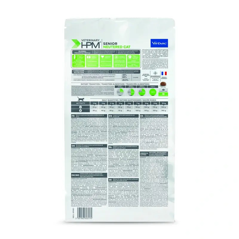 Virbac Hpm Feline Senior Neutered 1,5Kg, cibo per gatti