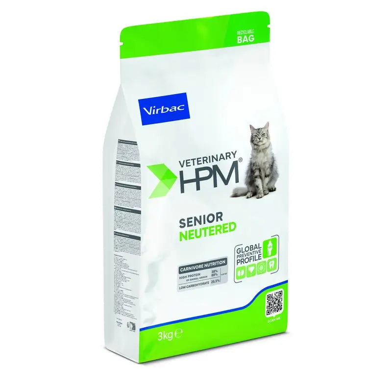 Virbac Hpm Senior Neutered Cat Cibo per gatti sterilizzati 3 Kg, cibo per gatti
